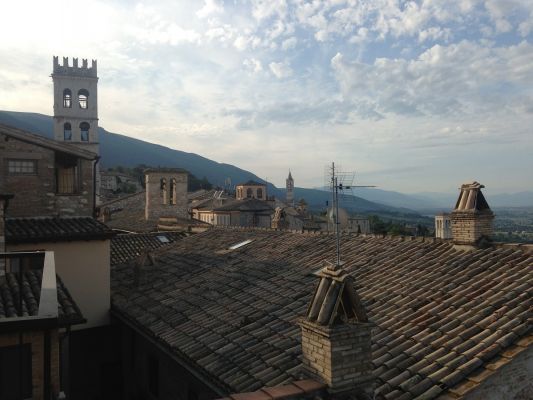 Italien Assisi Blick Vom Balkon Auf Dem Hotelzimmer T2